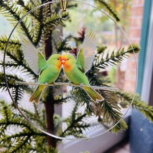 Love bird’s Christmas Ornament double sided